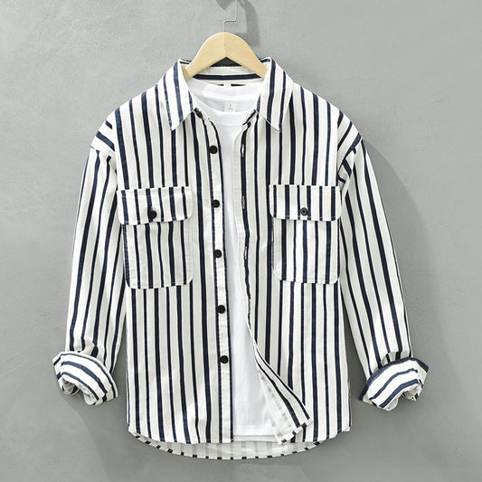 New Spring and Summer Men's Striped Casual Shirts