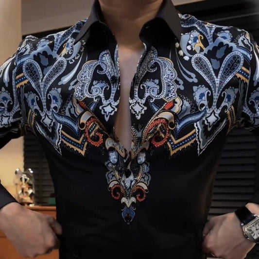 Men's rhinestone shirt