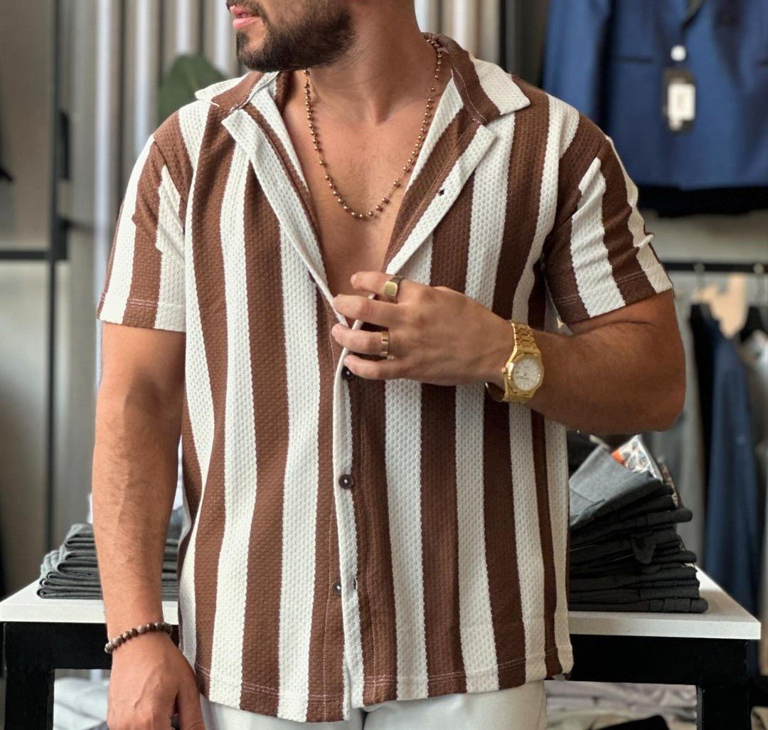 Summer striped short-sleeved shirt