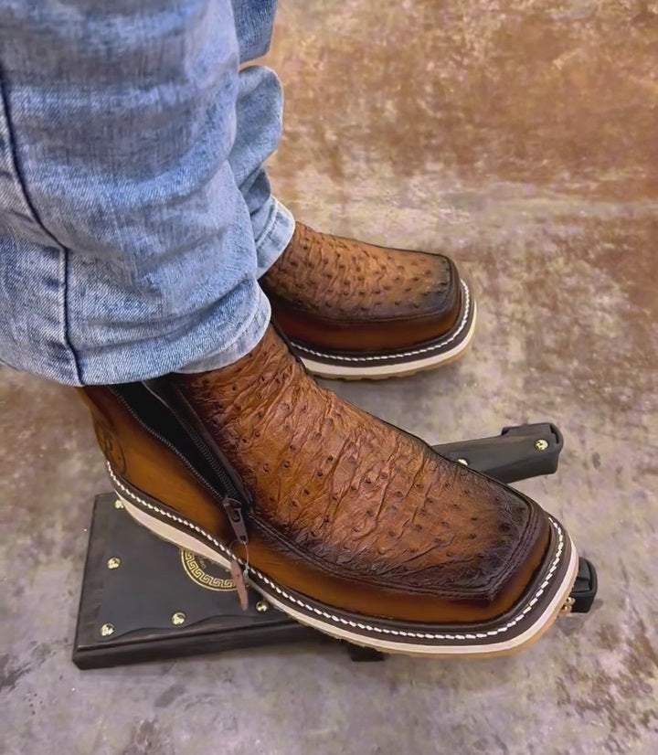 Men's Natural Leather Cowboy Boots