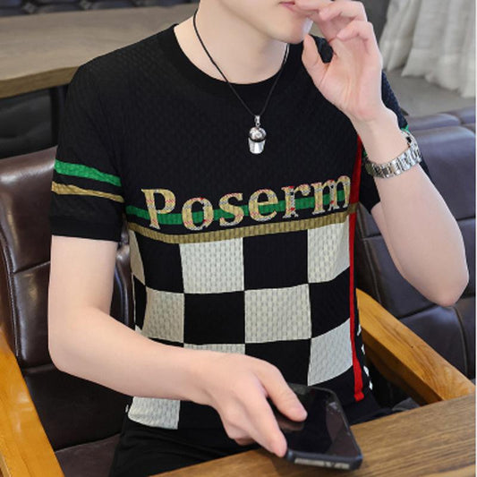 Men's Summer Loose Large Size Ice Silk T-shirt