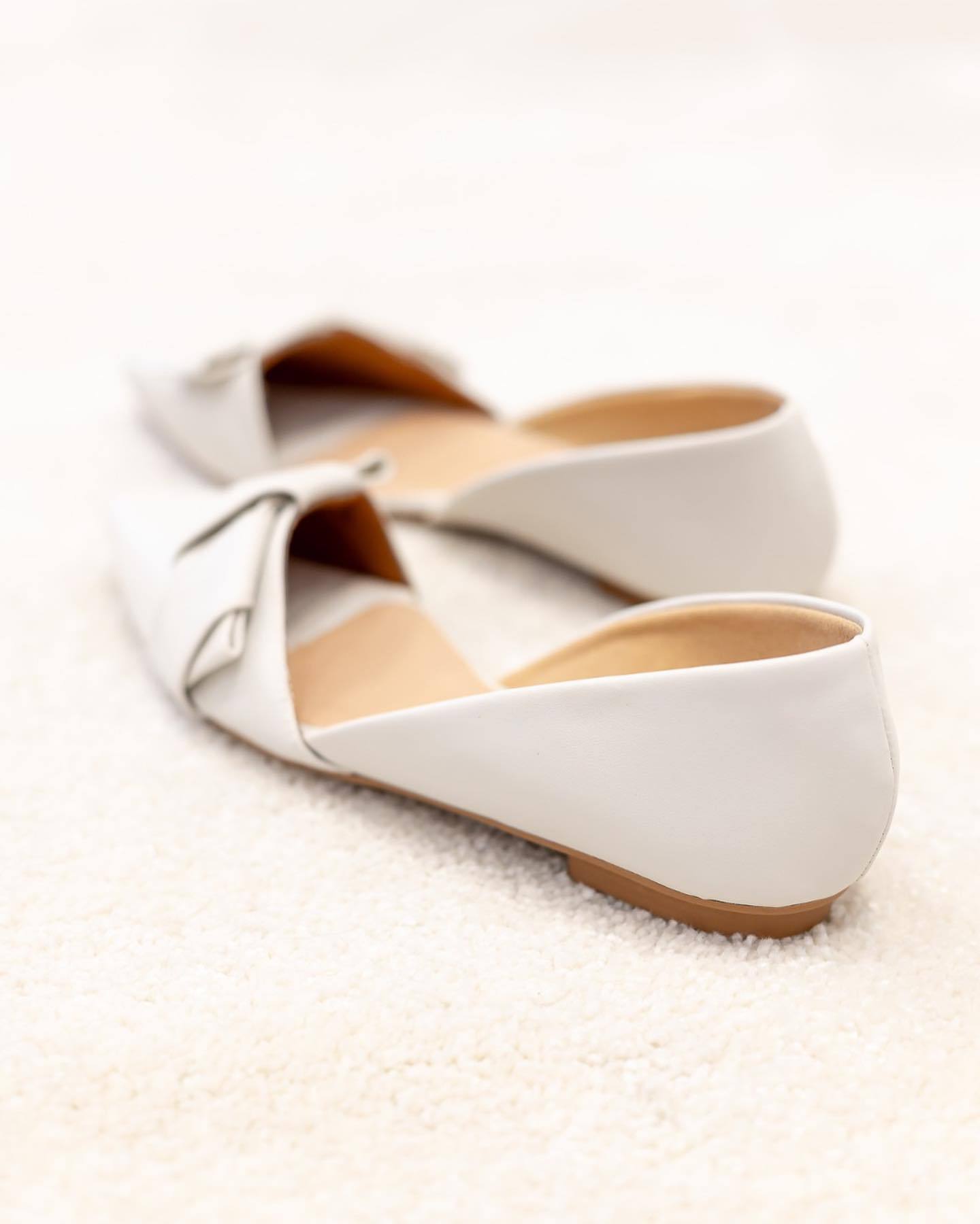 Women's Soft Leather Bow Flats