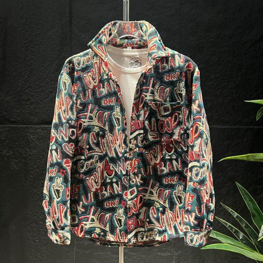 Men's casual jacquard jacket