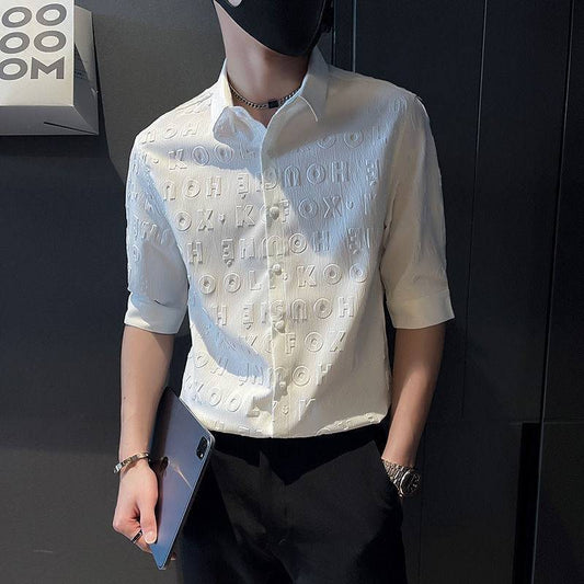 Men's trendy three-dimensional printed shirt