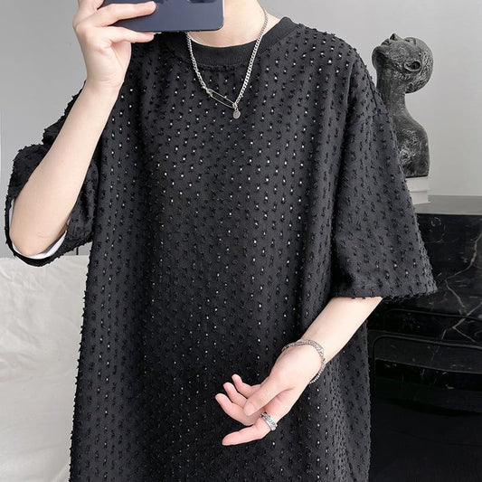 Men's trendy loose ripped T-shirt