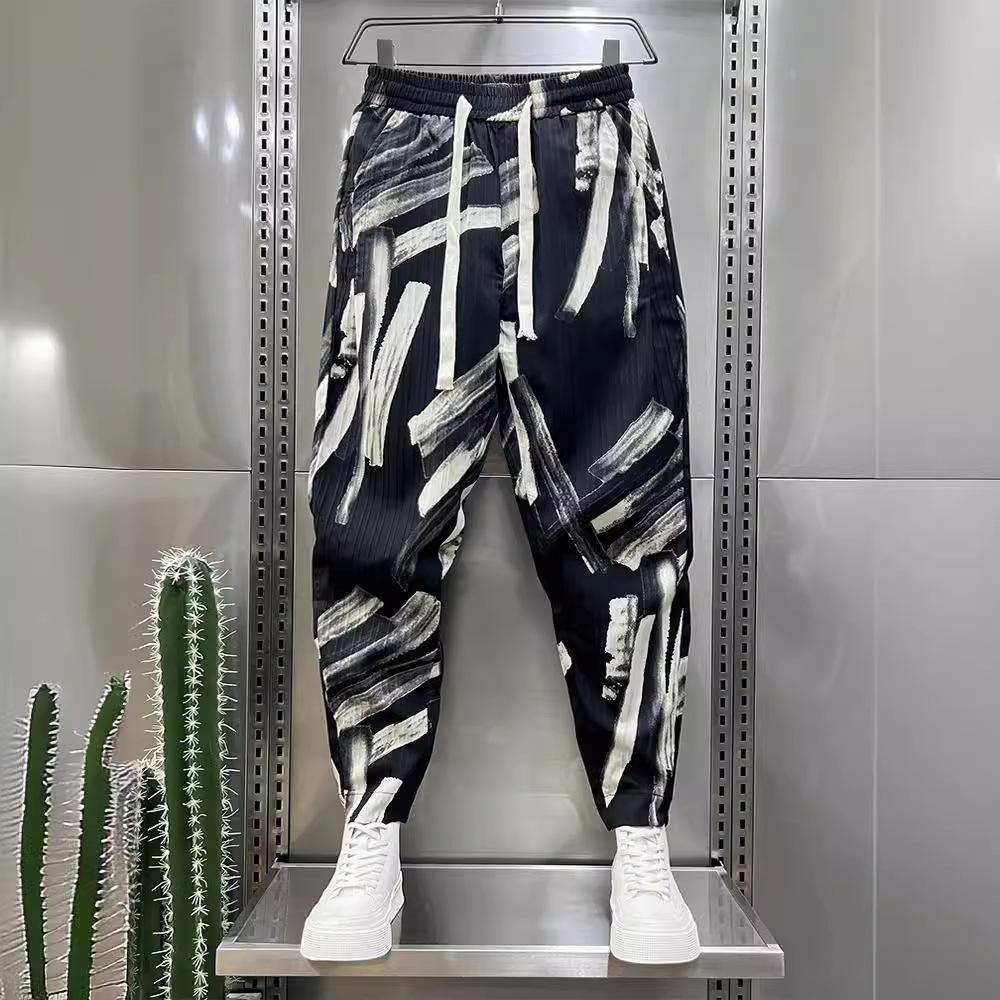 Summer men's hip-hop ice silk pants