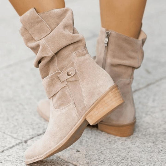 Women's Low-heel Suede Boots