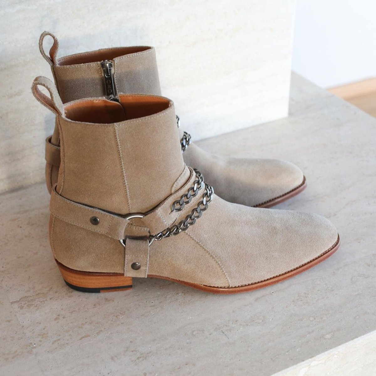 Beige Henrik Harness Boots