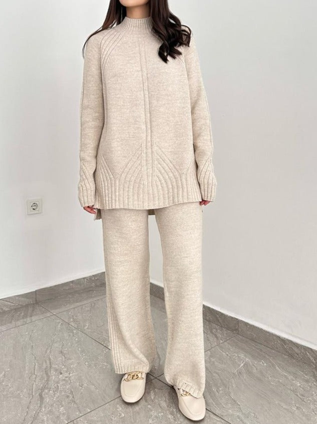 Raglan Sleeve Double Knitwear Suit